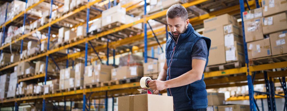 a lone worker in a warehouse